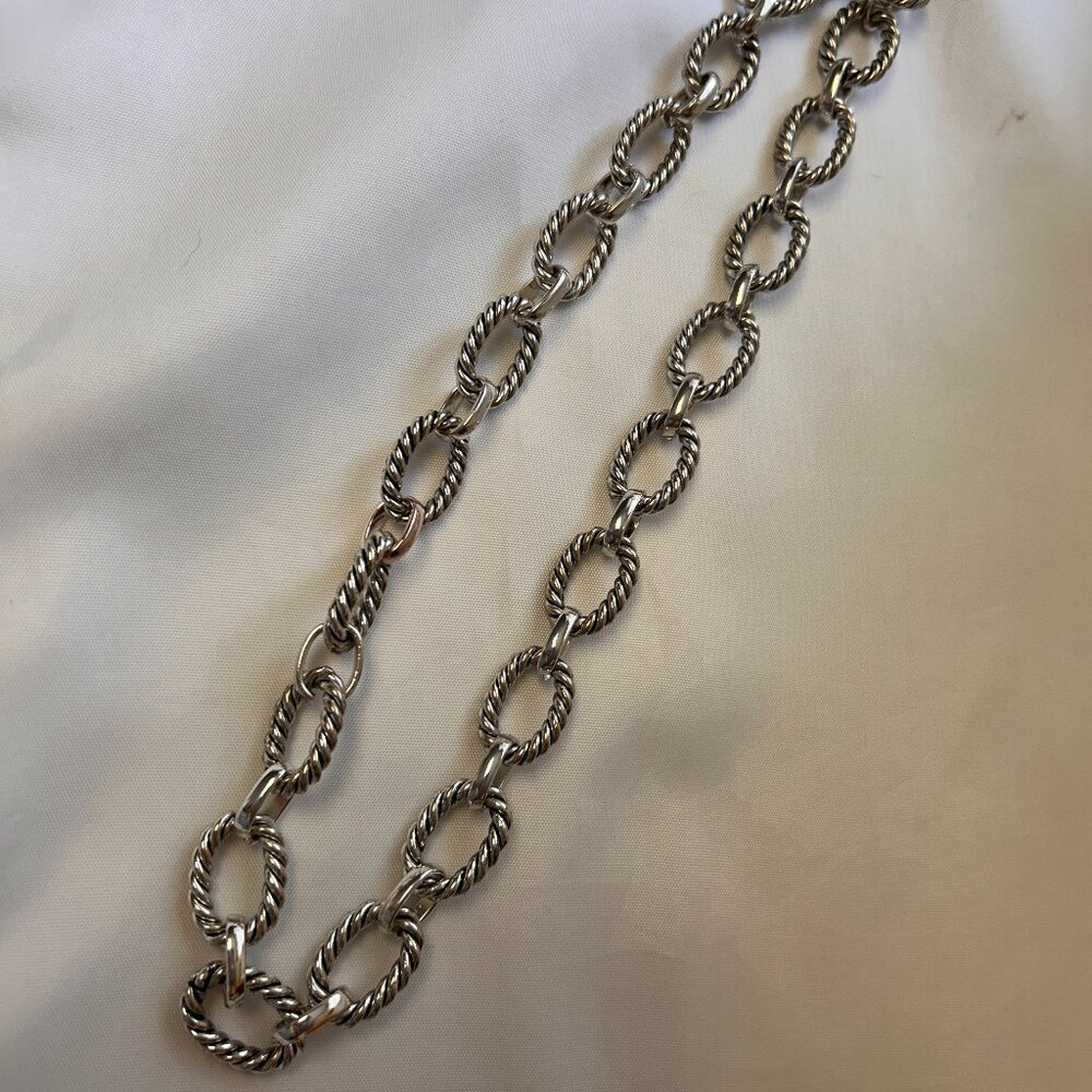 Premiere Designs Silver-Toned Geometric Oval Linked Chunky Choker Necklace
